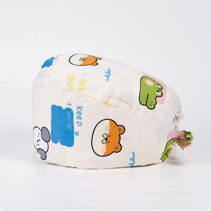 Casquette chirurgicale unisexe en tissu sergé imprimé pour chirurgie buccale, salle d'opération, casquette de médecin, turban, en pur coton respirant - Product Image 2