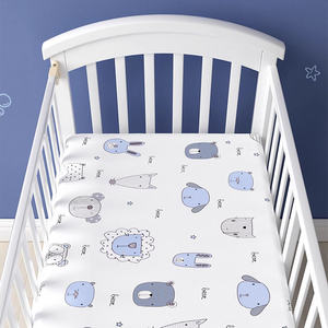 新しい綿100% の柔らかいベビーベッドシーツ快適な新生児ベビーベッドシーツ - Product Image 1