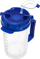 Gobelet isotherme double paroi de 32 oz pour hôpital avec poignée et paille, en plastique, pour boisson
