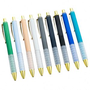 Custom Logo <b>Colorful</b> Soft Grip Ballpoint <b>Pen</b> New Design Retractable Plastic <b>Pen</b> with Logo Printed for Office and School Use - Product Image 1