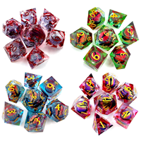 Ensemble de dés polyédriques à angle droit en résine gravée de luxe pour D&D (Dungeons & Dragons), 1 pièce, pour adultes
