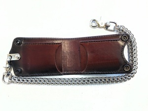 Cartera Biker cadena Cartera de piel de vaca de cuero logotipo personalizado en relieve - Product Image 3