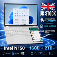 Ordinateur portable professionnel OEM 15,6 pouces Intel N150 16G + 2 To, écran tactile double, neuf, en stock au Royaume-Uni