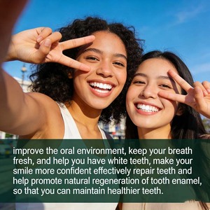 Tabletas de Pasta Dental Personalizadas OEM/ODM con 5% de Nano-Hidroxiapatita y Niacinamida, Tabletas Masticables para Enjuague Bucal - Product Image 2