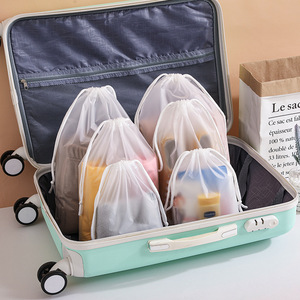 Nueva bolsa de almacenamiento de embalaje de cuerda de tracción translúcida de poliéster <span class=keywords><strong>Cool</strong></span> Frosted Eva Pvc bolsa con cordón - Product Image 3