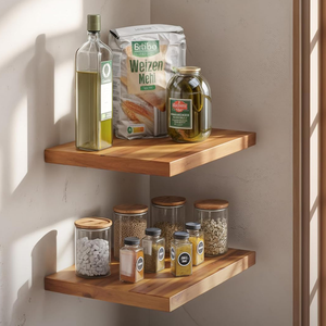 <strong>Industrial</strong> <strong>Pipe</strong> Shelf 2pcs Set Square Shape Shelves Wooden <strong>Shelving</strong> Brown with Shelf Brackets - Product Image 3