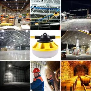 Industrial String Lights ETL Listed 50FT 50W 7000lm Temporary LED Work String Light Waterproof Industrial String Lights