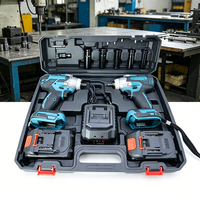 Ensemble d'outils sans fil 21V robuste en 2 pièces : Clé et tournevis pour travaux d'ingénierie extérieure et opérations quotidiennes