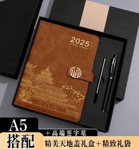 2025 A3 Luxury Hardcover Business <b>Notebook</b> Journals Set Custom Logo PU Leather <b>A5</b> with Sewing Binding Gift - Product Image 2