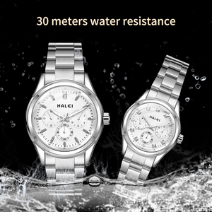 Montres à quartz HALEI pour couple, neuves et originales, bracelet en acier inoxydable, montre-bracelet tendance pour homme et femme, mouvement japonais - Product Image 4
