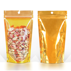Aluminum <b>Foil</b> Stand up Pouch with Clear <b>Window</b> Ziplock Resealable Mylar Bag Food Packaging Bag for Pet Food Candy & Gift - Product Image 3