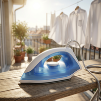 Fer à repasser électrique domestique 1000W avec semelle en aluminium multicolore, température réglable, cordon de 1,5m pour le repassage manuel des vêtements