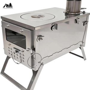 Poêle à <span class=keywords><strong>bois</strong></span> pliable en acier inoxydable YX-E1-22, portable, coupe-vent, léger, fonctionnement manuel, extérieur - Product Image 1
