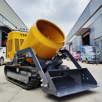 Mini Bétonnière sur Chenilles Pratique et Économique, Camion Malaxeur à Béton Autocargant sur Chenilles avec Contrôle Facile