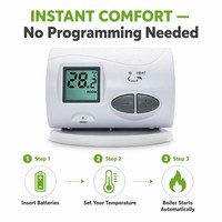 Thermostat intelligent sans fil RF C3RF pour système de chauffage à chaudière à gaz, thermostat d'ambiance avec relais à contact sec 8A