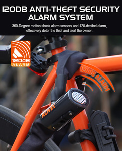 Serrure à chaîne de vélo en acier trempé renforcé de 12mm <span class=keywords><strong>antivol</strong></span> dispositif de sécurité de vélo de serrure d'alarme de <span class=keywords><strong>moto</strong></span> - Product Image 6