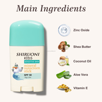 100% UVA/UVB naturel enfants crème solaire minéral oxyde de zinc et dioxyde de titane bâton de protection solaire à large spectre