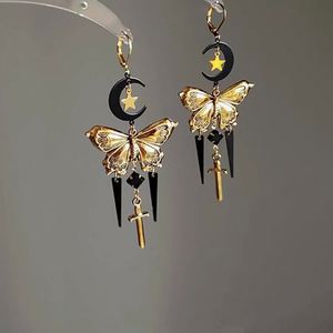 Gothic Tassel Butterfly Sword <b>Earrings</b> Retro Personality Retro Moon Butterfly Tassel <b>Earrings</b> Gothic Butterfly Sword <b>Earring</b> - Product Image 4