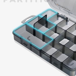 Scatola Portaoggetti in Plastica Trasparente Multi-Griglia per Componenti Elettronici, Viti e Accessori da Officina - Product Image 4