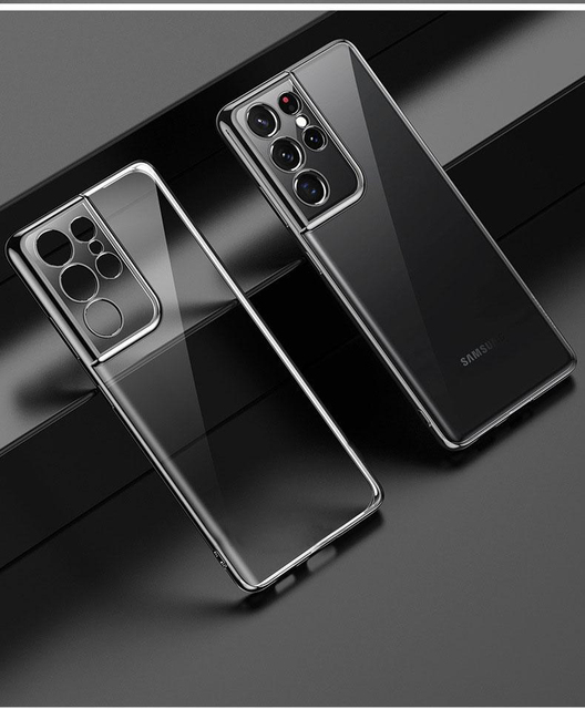Clear TPU Case for Samsung Galaxy S22 Ultra Case for Samsung S22 Plus S 22 S21 Ultra S21FE Case Plating Soft Silicone Cover