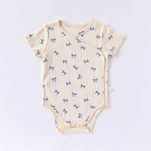Ropa de Bebé de Algodón Puro Clase A para Verano 2026, Mameluco con Abertura Lateral y Protección para el Vientre, para Niños y Niñas - Product Image 6