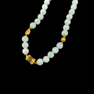 Collier de perles en jadéite birmane naturelle de qualité supérieure, collier de perles en jadéite de haute qualité pour femmes, cadeau en jadéite birmane (avec NGTC) - Product Image 2