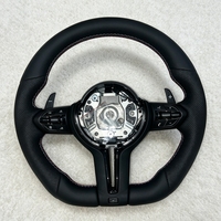 Volant semi-perforé pour BMW E90 E92 E70 F01 F10 F11 F15 F20 F22 F25 F30 F31 F35 F36, fond plat, M Sport avec palettes de changement de vitesse