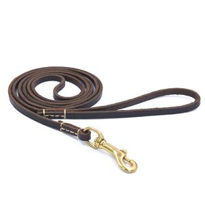 Best Sell Strong Dog Leash Durable Rope Cowhide Leather with Brass Hook Leather <b>Pet</b> Leash - Product Image 5