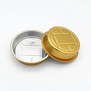 410ml pleine grandeur profonde ronde feuille d'or casseroles Pot plateau en aluminium jetable plaque d'emballage alimentaire personnalisable - Product Image 1