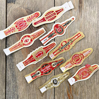 Prix usine personnalisé bandes d'étiquette de cigare feuille en relief Art texturé papier cigare Wrap autocollant joint cigare bande étiquettes