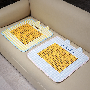 Coussin de siège en bambou à carreaux d'été, motif quadrillé, antidérapant, rafraîchissant, <span class=keywords><strong>pour</strong></span> chaise de bureau ou <span class=keywords><strong>canapé</strong></span> - Product Image 4