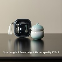 Service à thé en céramique pour voyage en plein air, créatif, souvenir, ensemble portable une tasse et une théière, cadeau en forme de gourde