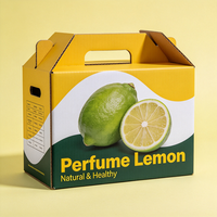 Boîte d'emballage personnalisée pour parfum au citron avec trous d'aération, boîte d'expédition en carton ondulé imperméable pour fruits et légumes
