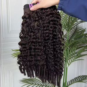 Extensions de cheveux bouclés vierges de l'Asie de l'Ouest, bruts, pouvant être décolorés en blond 613, tissage de cheveux humains super double drawn, soyeux et bouclés - Product Image 2