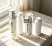 Conteneur cosmétique en PET de haute qualité de 30 ml à 50 ml, flacon pompe sans air recyclable pour crème, emballage pour soins de la peau avec logo