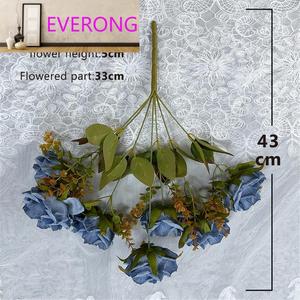 Vente en gros d'usine, grand bouquet de 7 roses <span class=keywords><strong>Hugo</strong></span>, diamètre 8 cm, artificielles, couleur automne, mariage, Halloween, Nouvel An, Saint-Valentin - Product Image 6