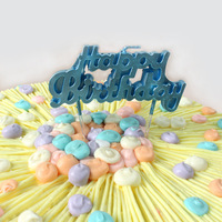 Bougies d'anniversaire créatives en cire de paraffine non parfumée plaquées or massif faites à la main avec lettres anglaises pour gâteau, idéales pour les fêtes joyeuses
