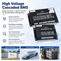 BMS en Cascada de Alto Voltaje con Pantalla LCD de 4.3 Pulgadas, 48S EC-HV-MC1+EC-HV-SC2, con CAN RS485 para Almacenamiento de Energía Comercial