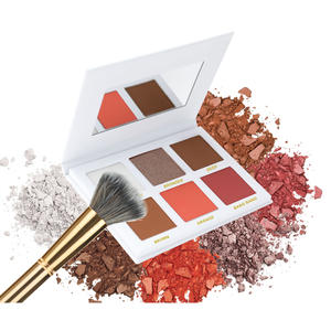 Personnalisé bricolage 6 couleurs paillettes miroitant bronzant surligneur Blush Palette longue durée Matte <span class=keywords><strong>Contour</strong></span> Palette - Product Image 6