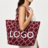 Sac fourre-tout tricoté avec logo personnalisé, MOQ 50 pièces, grand sac à bandoulière tissé imprimé girafe tendance, sacs à main tissés de créateur pour femmes