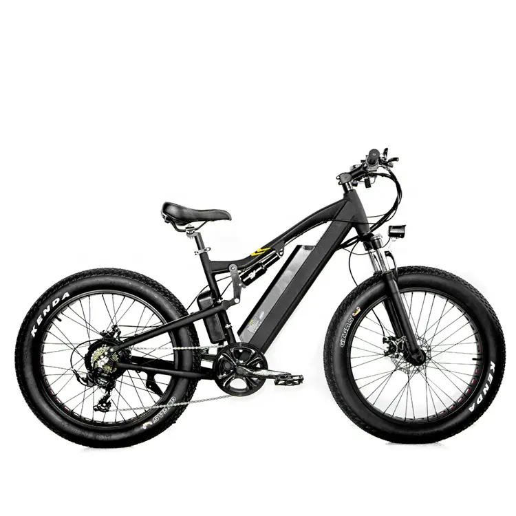 26" CE CPSC 4.0 Snow Big Fat Tire 48V 1000W 32MPH 21AH Lithium Battery Customized Electric Full Suspension Mountain Bike