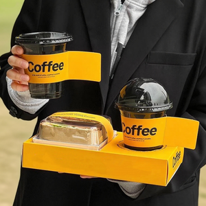 Scatola di imballaggio Sandwich incorporata confezione di pane tostato per uova spesse nel vassoio di carta della tazza della bevanda della caffetteria del ristorante - Product Image 5