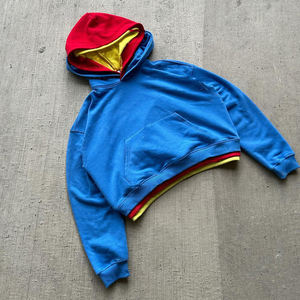 Felpa con Cappuccio Oversize in Tessuto French Terry 400gsm, Personalizzabile, per Uomo, Autunno, Pullover a Doppio Strato - Product Image 3