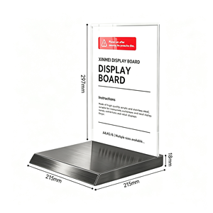 Espositore da Tavolo in Acrilico con Base in Acciaio Inox, Porta-Insegna per Negozi di Cosmetici - Product Image 5