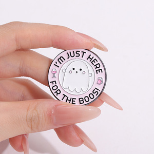 Boo con spille in smalto nero accessori per spille con spille con lettere fantasma Punk - Product Image 2