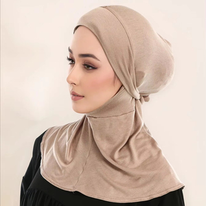 <span class=keywords><strong>Bonnet</strong></span> intérieur intégral couleur unie pour femme musulmane, <span class=keywords><strong>sous</strong></span>-<span class=keywords><strong>bonnet</strong></span> à <span class=keywords><strong>nouer</strong></span> en jersey modal, <span class=keywords><strong>hijab</strong></span> instantané avec sangles - Product Image 3