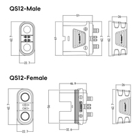 Connecteur anti-étincelle QS12-S 15 Ohm, courant élevé 250A, prise de batterie mâle-femelle pour stockage d'énergie, UAV, vélo électrique