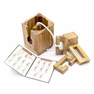Portabottiglie per <span class=keywords><strong>Vino</strong></span> in Legno Massello Dipinto a Mano, <span class=keywords><strong>Rompicapo</strong></span> 3D Sfidante, Scatola Riutilizzabile, Decorazione Rustica per la Casa, Angelo - Product Image 6