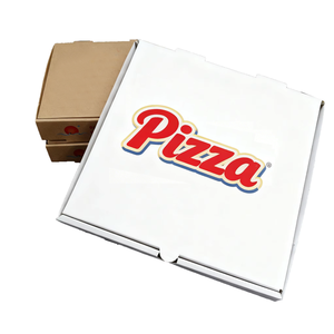Cajas de Pizza Corrugadas Blancas Impresas con Logotipo, Tamaño y Color Personalizados al por Mayor, Cajas de Empaque para Entrega de Comida Rápida para Restaurantes - Product Image 1