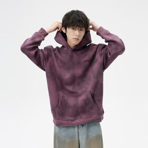 เสื้อฮู้ดผู้ชายทรงหลวม รุ่นใหม่ประจำฤดูใบไม้ร่วงปี 2024 สไตล์อเมริกัน ปักลายตัวอักษรหนา ย้อมสีแบบ Tie-Dye น้ำหนัก 420 กรัม <span class=keywords><strong>Wei</strong></span> Yi - Product Image 2